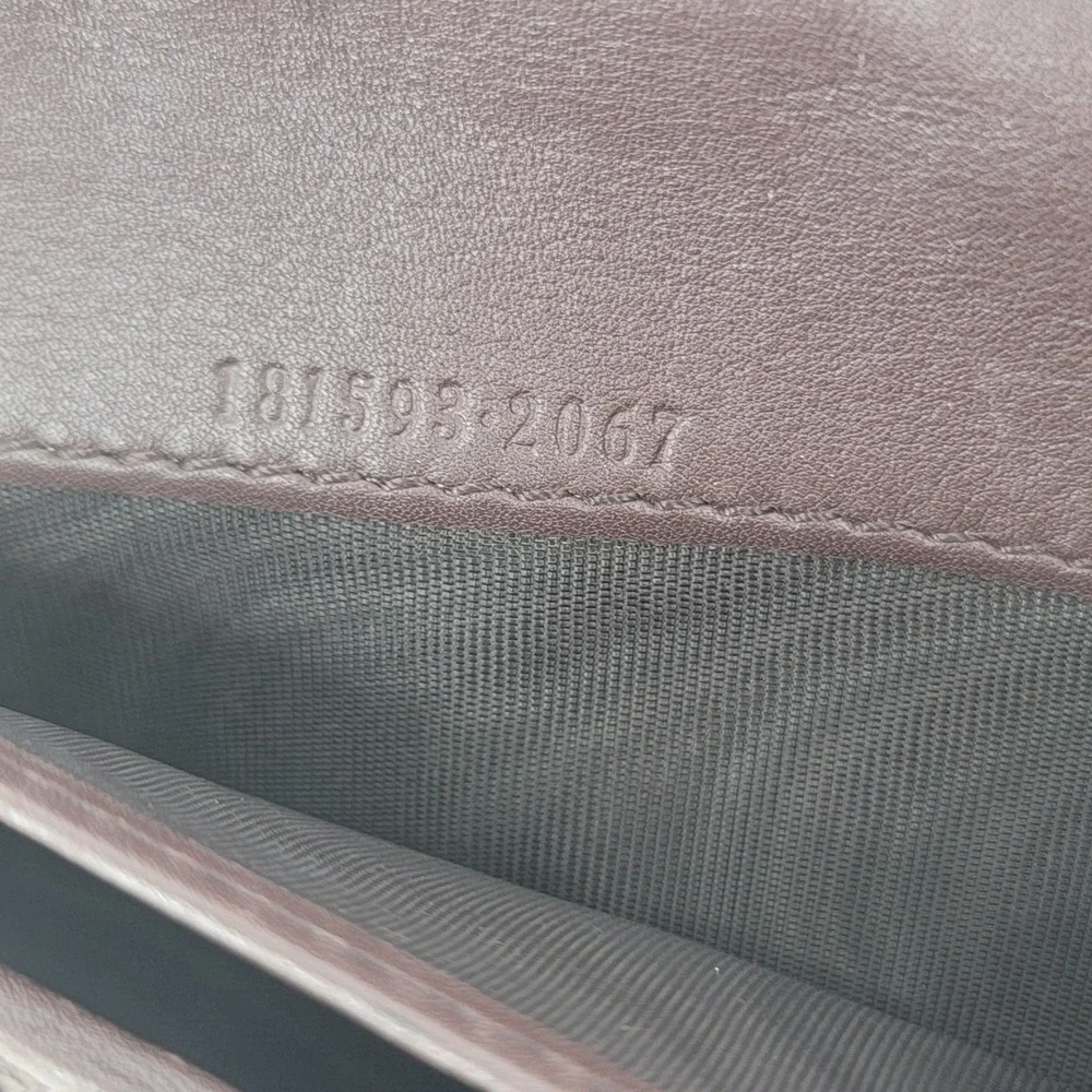 AuthenticGucci Guccissima Leather Long Wallet Brown GG Monogram Gold Logo